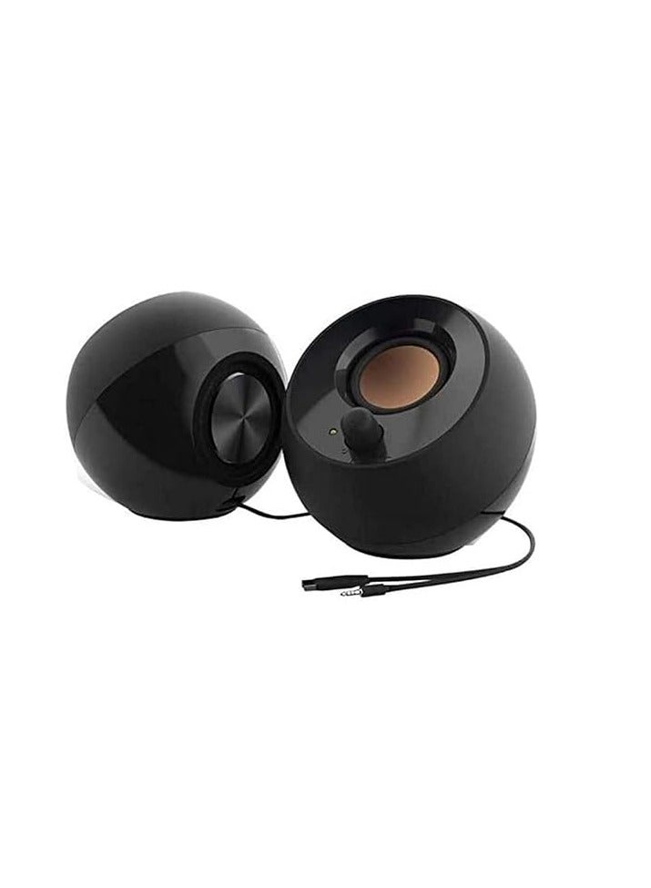 Creative Pebble 2.0 USB-Powered Desktop Speakers with Far-Field Drivers and Passive Radiators for Pcs and Laptops (Black) - Image 1
