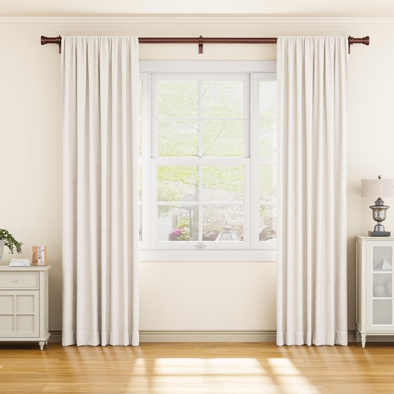 YaFex Curtain Rods 32-118 Inch, Heavy Duty 1 Inch Adjustable Curtain Rod for Windows, Bronze Long Window Treatment Rods, Modern Design, Easy Installation - Image 2