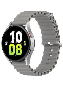 Ocean Silicone Watch Band 22mm for Samsung Galaxy Watch 3 45-46mm / Gear 3, Waterproof Soft Silicone Sport Band for Huawei Watch GT3 46mm / GT2E / GT 46mm / GT2 Pro / GT2 46mm by Tentec - Gray