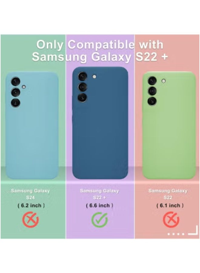 JAJEEK Samsung Galaxy S22 Plus Case Soft Silicone Slim Cover with Screen Protector | Shockproof Anti-Scratch Full Body Protection | Wireless Charging Compatible | Microfiber Lining | Durable Navy Blue Protective Case for Samsung S22+ Accessories - Image 3