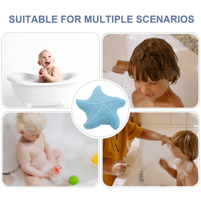 Soft Blue Konjac Exfoliating Body Wash Scrubber Gentle Shower Sponge For Bathing - Image 4
