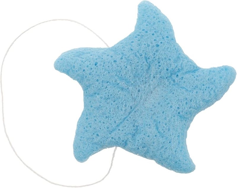 Soft Blue Konjac Exfoliating Body Wash Scrubber Gentle Shower Sponge For Bathing - Image 1