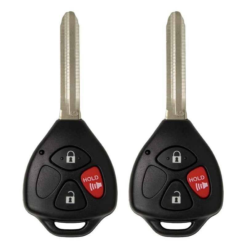 Keyless2Go 2 New Uncut Keyless 3 Button Remote Head Key Fobs for Select Toyota with G Chip