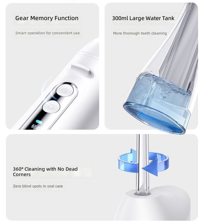 KONKA Oral Irrigator, Electric Dental Cleaner for Adults & Kids, with 4 Nozzles and 300ml Tank - Image 4