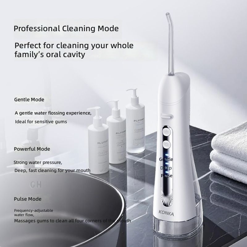 KONKA Oral Irrigator, Electric Dental Cleaner for Adults & Kids, with 4 Nozzles and 300ml Tank - Image 2