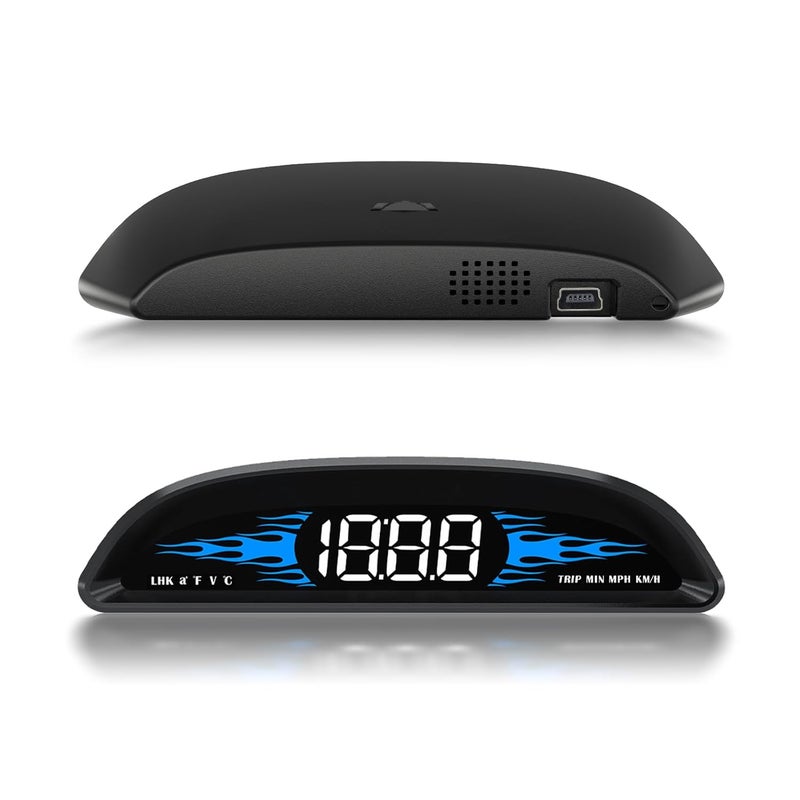 شاشة عرض القياسات OBD2، شاشة عرض أمامية للسيارات، عداد سرعة للسيارة مع السرعة، درجة حرارة الماء، الجهد، استهلاك الوقود، إنذار السرعة الزائدة، إنذار القيادة المتعبة، عداد السرعة يناسب معظم الموديلات بعد عام 2009 - Image 1