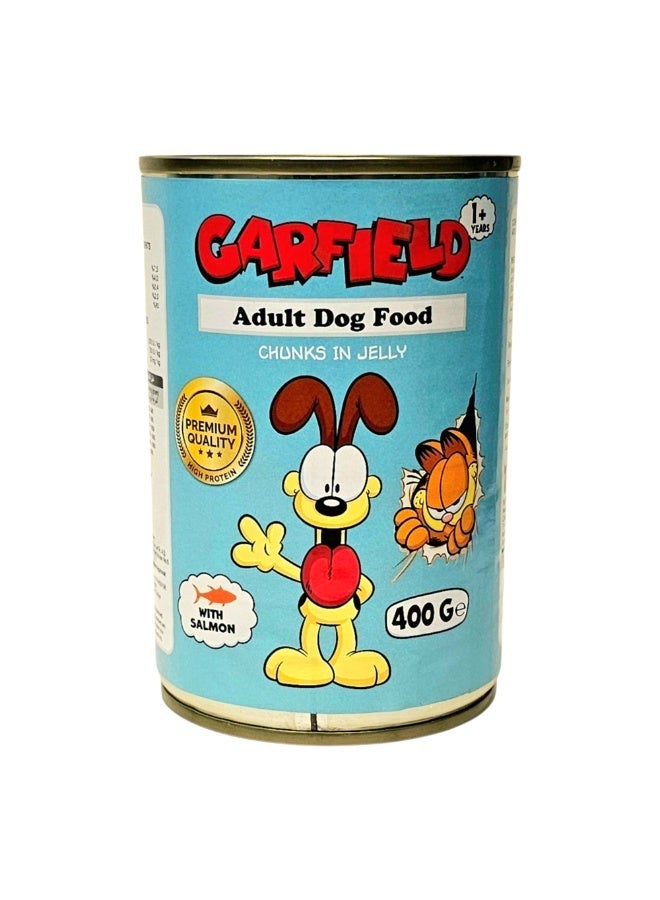 Garfield | Wet Dog Food for Adult Dogs Salmon Flavor 400g × 12 Pcs| Protein & Omega Rich Formula | Supports Energy and Coat Health | Easy to Digest | Suitable for All Adult Dog Breeds - Image 2