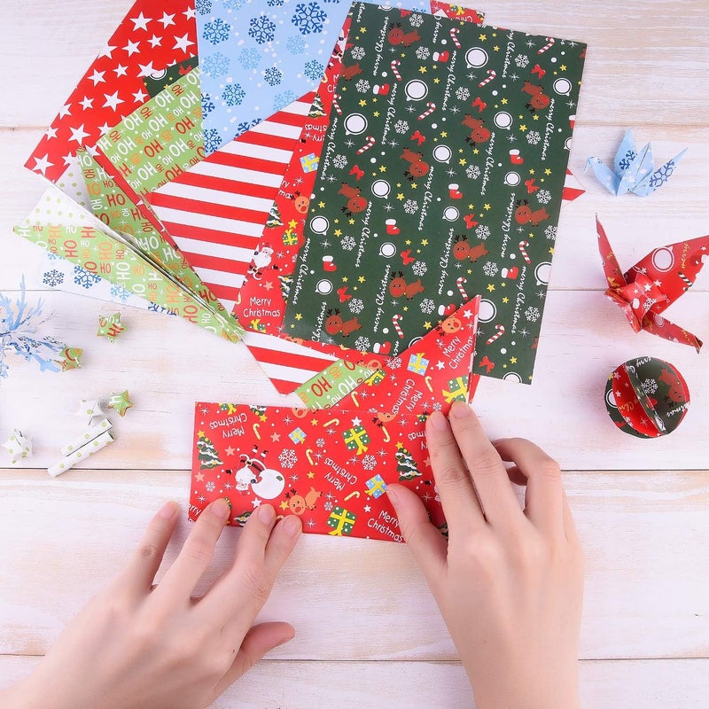 FEPITO 45 Sheets Christmas Pattern Paper Set, A4 Christmas Decorative Paper for DIY Scrapbook Card Making Decoration, 10 Designs - Image 4