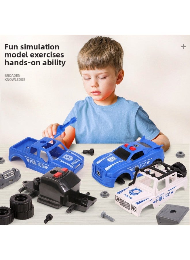 Hot-selling Educational Toy Car DIY Police Car Assembly Engineering Car Assembling Aircraft Archaeological Dinosaur Toy-Color:Engineering 3 Bags ② - Image 3