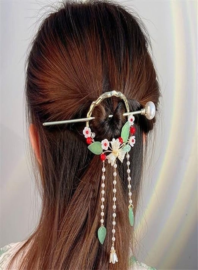 Dkriva® Ethnic Pearl Hair Jewelry Tassel Hair Stick Bridal Hair Accessory For Long Hair Crystal Hair Pin Indian Hair Stick Hair Accessory - Image 2