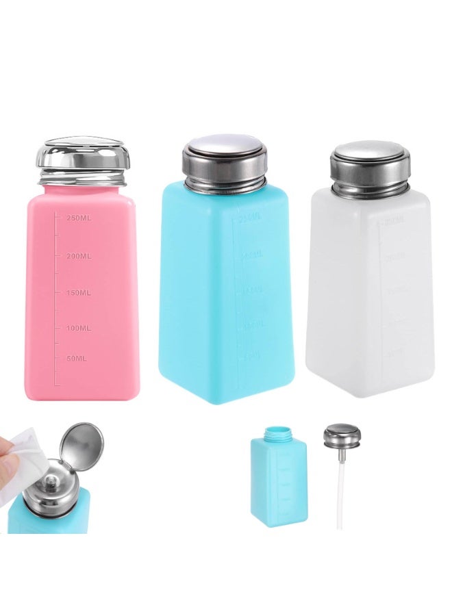 هيدفانا 3 قطع فارغة، زجاجة مضخة موزع سائل فارغة، مع غطاء من الفولاذ المقاوم للصدأ مانع للتسرب، 3 ألوان. - Image 1