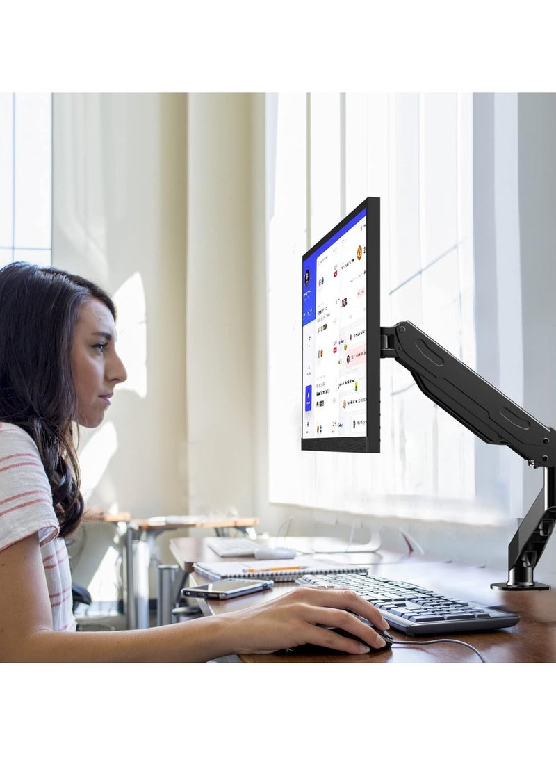ELTRAZONE 17-27 Inch LCD Monitor Stand – Gas Spring Monitor Arm, 360° Rotatable, Height Adjustable Swivel, VESA 75x75/100x100mm, MD81 – Ergonomic Desk Mount for Office, Home, and Gaming, Sturdy and Flexible Display Solution - Image 4