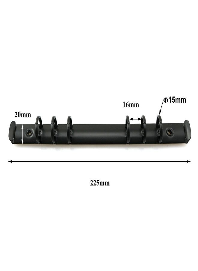 heyous 2pcs A5 Notebook 6-Hole Ring Binder Mechanisms 1.5cm Diameter S Size Black Metal Clip Ring Binder DIY Fill Paper Storage Folder Accessories - Image 3