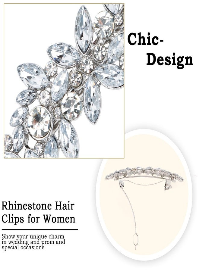 AMCAMI 14pcs Rhinestone hair clips and mini flower clips,Fancy Flower Sliver Hair Accessories For Wedding Bride Bridesmaid Prom - Image 2