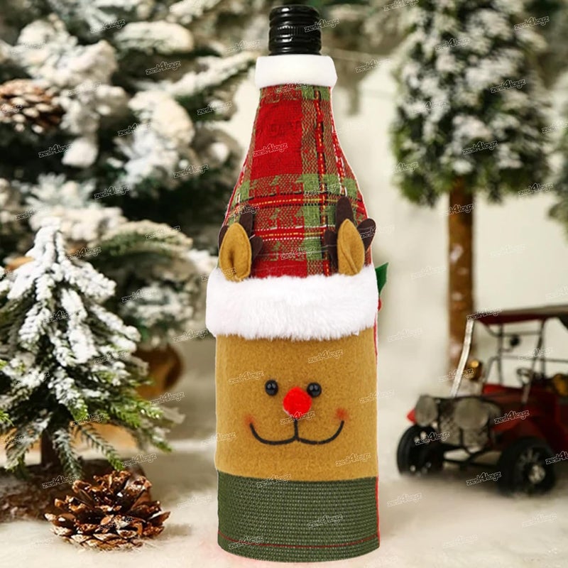 Zest 4 Toyz Zest 4 Toyz Christmas Santa Wine Bottle Cover for Table Decoration Christmas Wine Pouch Xmas Party Props Favors Christmas Decorations Set of 2  - Image 5