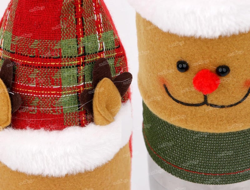 Zest 4 Toyz Zest 4 Toyz Christmas Santa Wine Bottle Cover for Table Decoration Christmas Wine Pouch Xmas Party Props Favors Christmas Decorations Set of 2  - Image 4