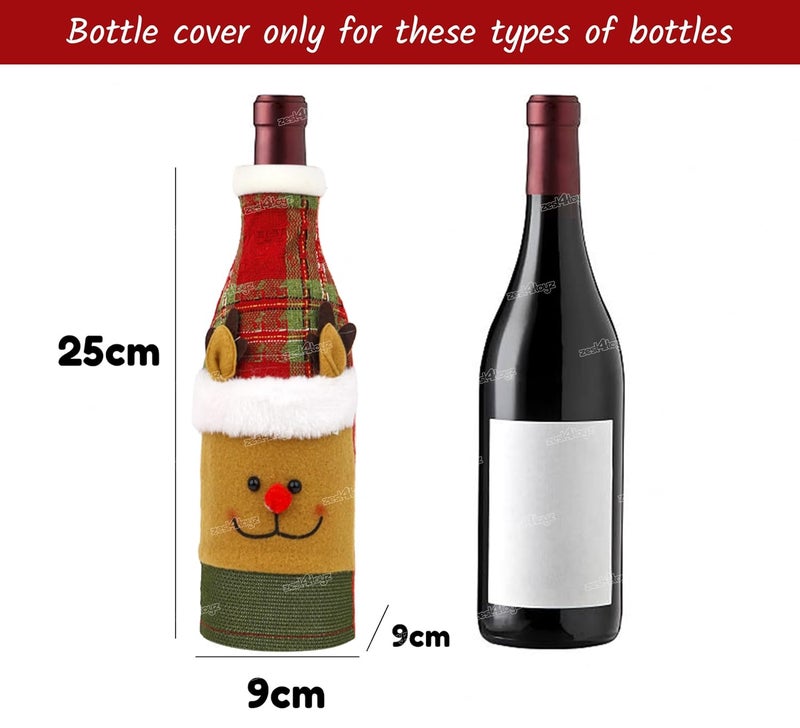 Zest 4 Toyz Zest 4 Toyz Christmas Santa Wine Bottle Cover for Table Decoration Christmas Wine Pouch Xmas Party Props Favors Christmas Decorations Set of 2  - Image 3