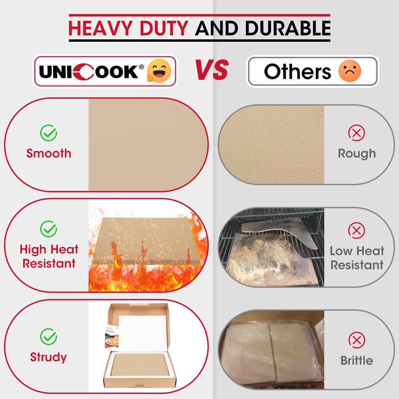 Unicook Pizza Stone, Heavy Duty Cordierite Pizza Pan for Oven and Grill, Thermal Shock Resistant Baking Stone for Bread, 15 X 12 Inch Rectangular, 6.6 lbs - Image 3
