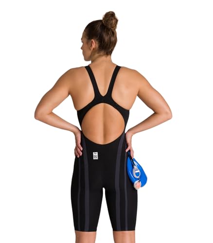 ARENA Women's Powerskin Carbon Core FX Open Back Racing Swimsuit, Full Body Short Leg One Piece Athletic Tech Suit, Black/Gold, US Size 30 - Image 2