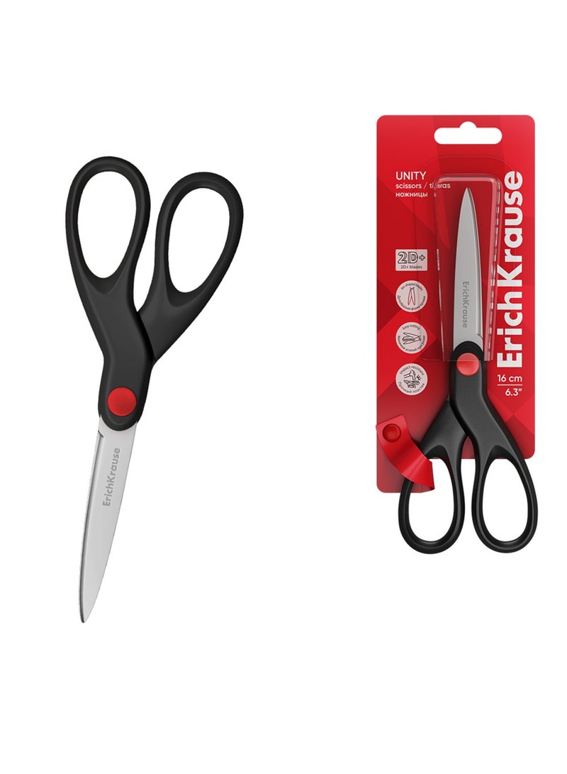 ErichKrause 1-Piece Unity Stainless Steel Scissors 16cm Size With Black Handles - Image 3