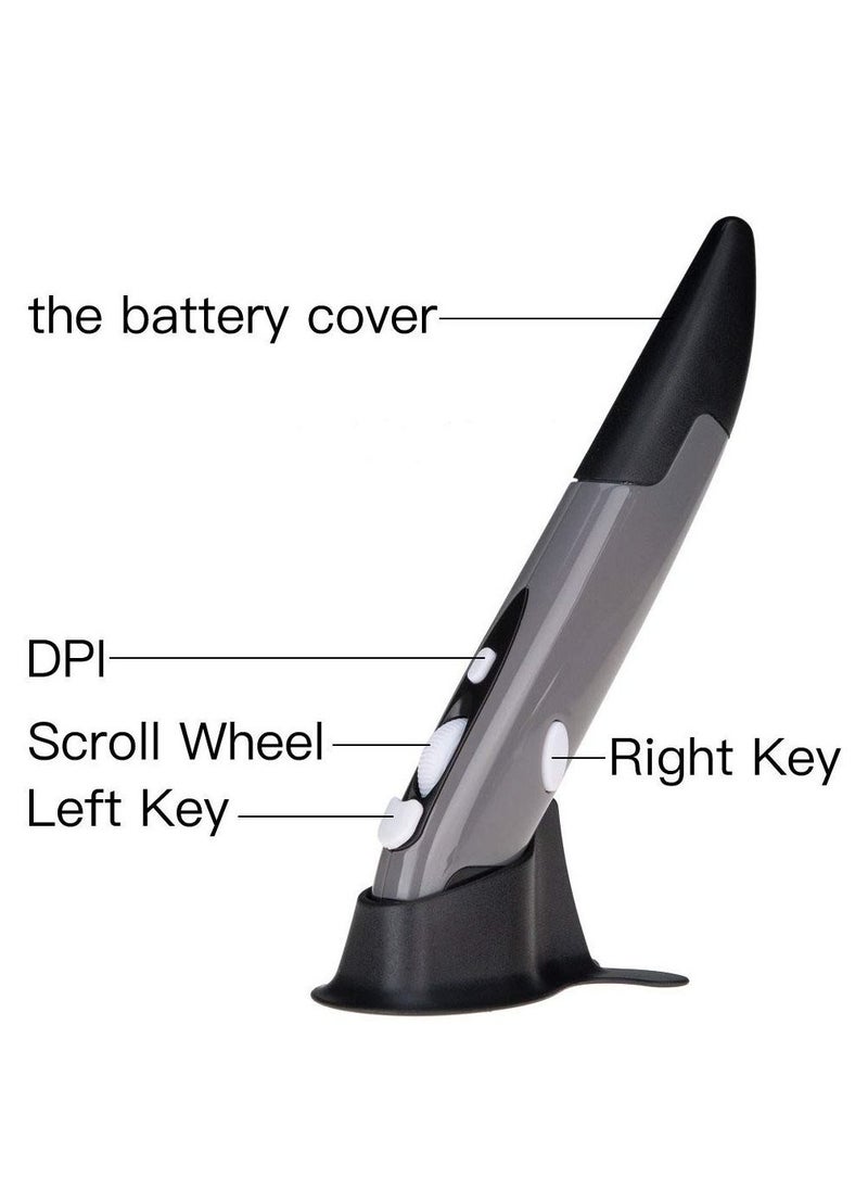 Generic Gray 2.4Ghz Wireless Optical Pen Air Mouse Adjustable 500/1000Dpi For Pc Android  - Image 2