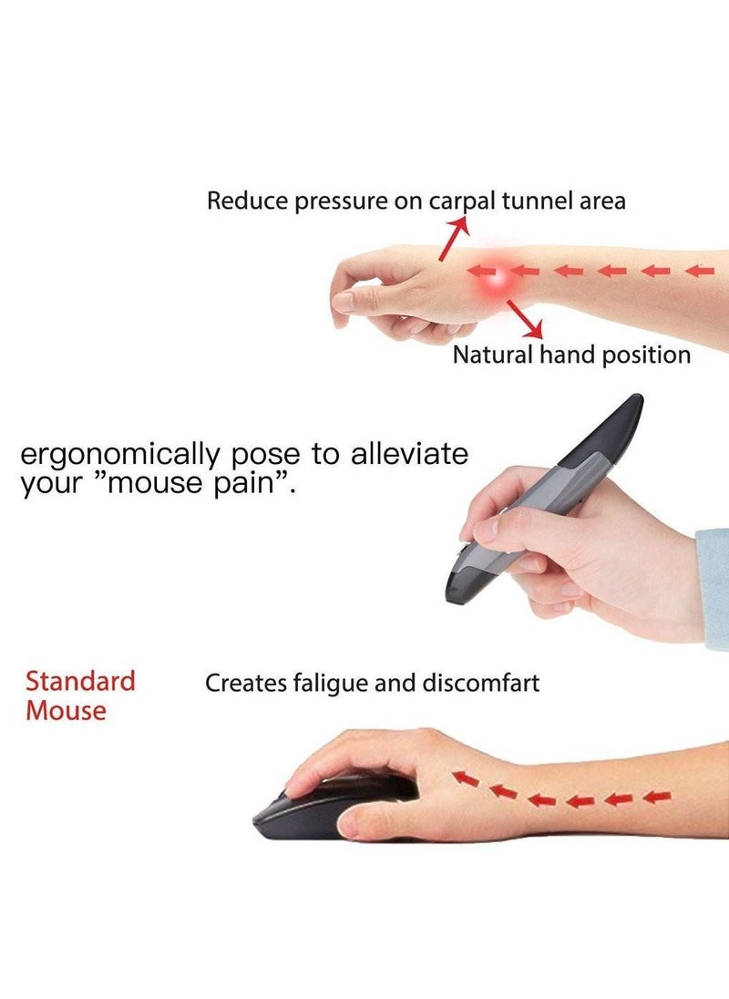 Generic Gray 2.4Ghz Wireless Optical Pen Air Mouse Adjustable 500/1000Dpi For Pc Android  - Image 3
