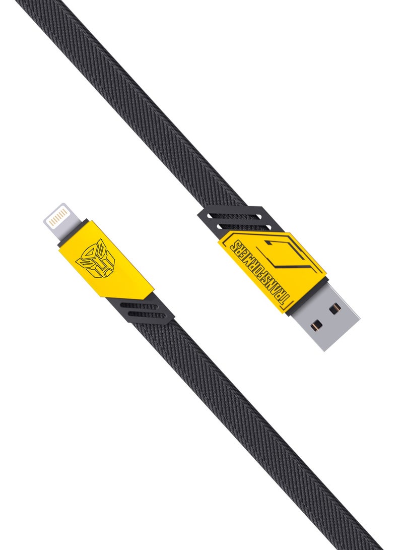 TRANSFORMERS TF-A10 A-Lightning Fast Charging Braided Cable – 27W Power, 1.5m Zinc Alloy, Quick 30-Minute Charging - Yellow - Image 2