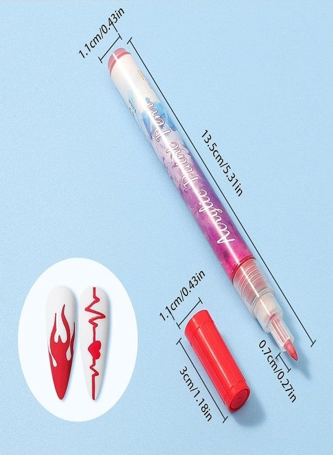 Brille Bee Nail Art Pens, 12 Colors, 3D Painted Drawing Liner, Quick Dry & Waterproof, DIY Painting for Flower Letter Abstract Lines Details - Image 3