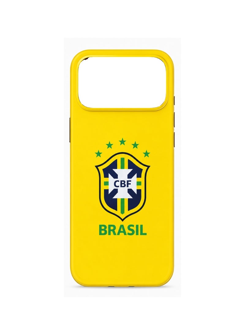 Lacoz Football Theme Brazil Team Logo Printed Slim Fit Anti-Scratch Back Case with Precision Cut-Outs and Comfortable Grip Shockproof Protective Cover Compatible With iPhone 14 Pro Max - Image 3