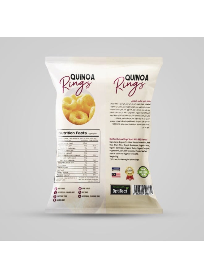 Optitect Quinoa Rings Snack, Barbecue, 30 Gm