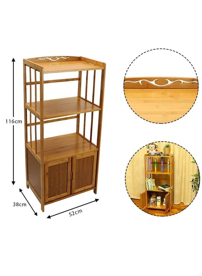 FFD Bamboo Cabinet Stylish Bathroom and Kitchen Storage Organizer with Doors  - Image 2