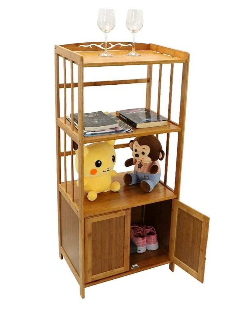 FFD Bamboo Cabinet Stylish Bathroom and Kitchen Storage Organizer with Doors  - Image 3