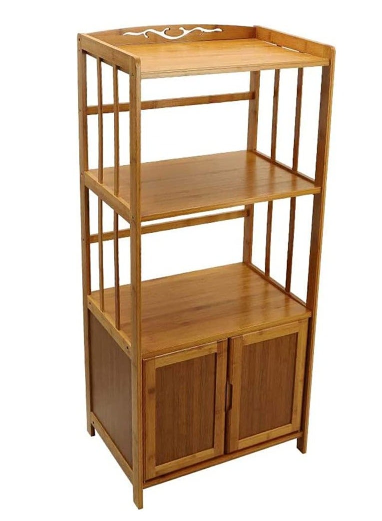 FFD Bamboo Cabinet Stylish Bathroom and Kitchen Storage Organizer with Doors  - Image 5