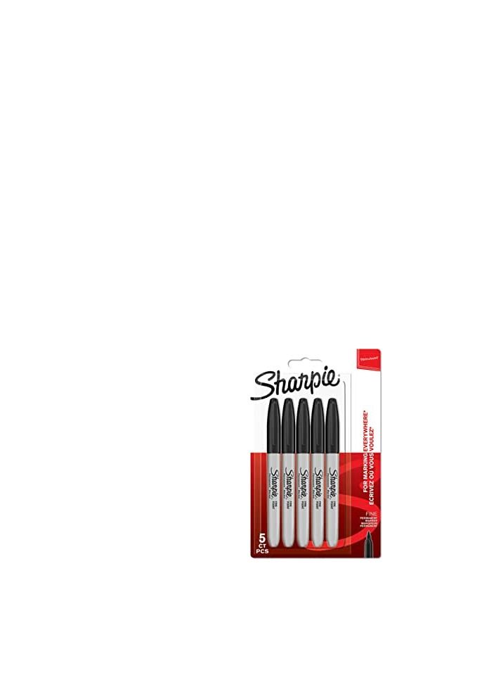 Sharpie 5-Piece Fine Tip Permanent Markers Set Black