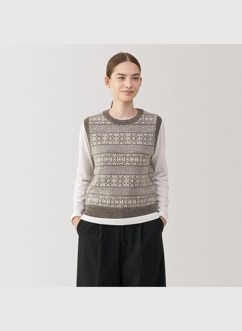 MUJI Wool Jacquad Pattern Vest