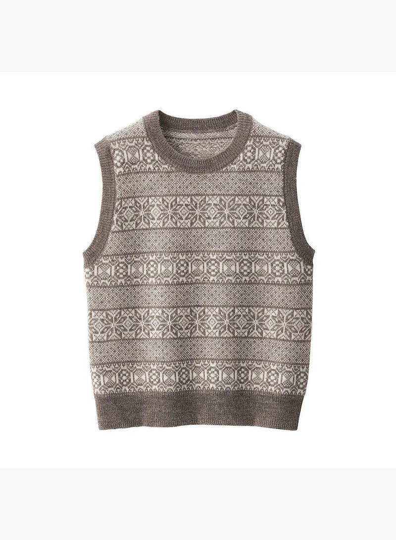 MUJI Wool Jacquad Pattern Vest