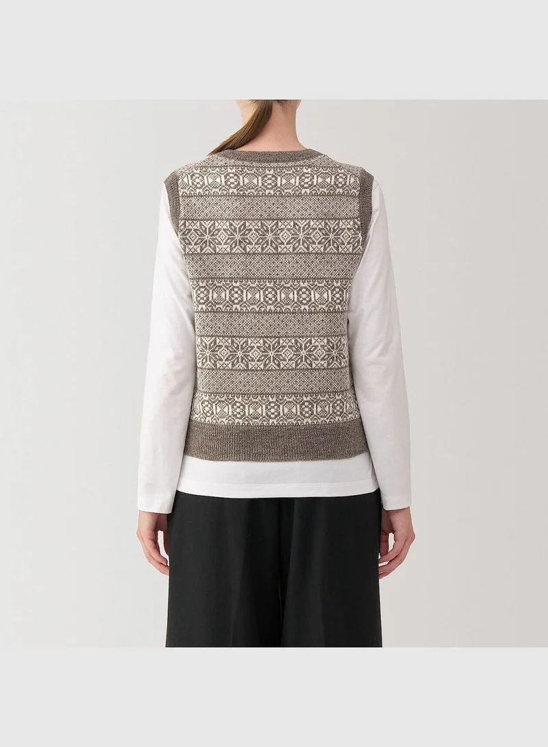 MUJI Wool Jacquad Pattern Vest