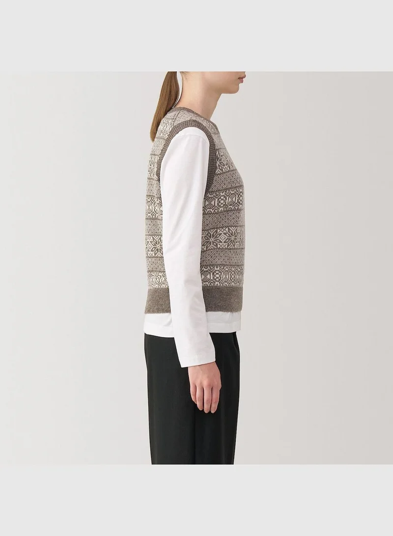 MUJI Wool Jacquad Pattern Vest