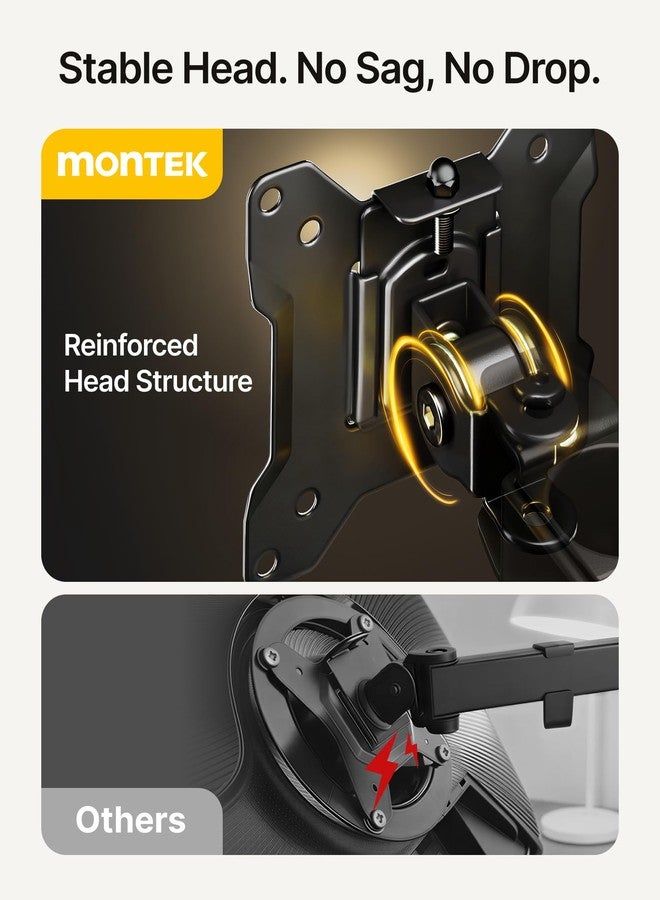 Montek حامل شاشة مزدوج قائم بذاته من monTEK، مناسب لشاشات الكمبيوتر من 17 إلى 32 بوصة، حامل مكتبي شديد التحمل يتحمل وزنًا يصل إلى 10 كجم لكل ذراع، أقواس وأذرع قابلة للتعديل بالكامل، قاعدة صلبة على شكل حرف V، معيار VESA بحد أقصى 100×100 مم - Image 3