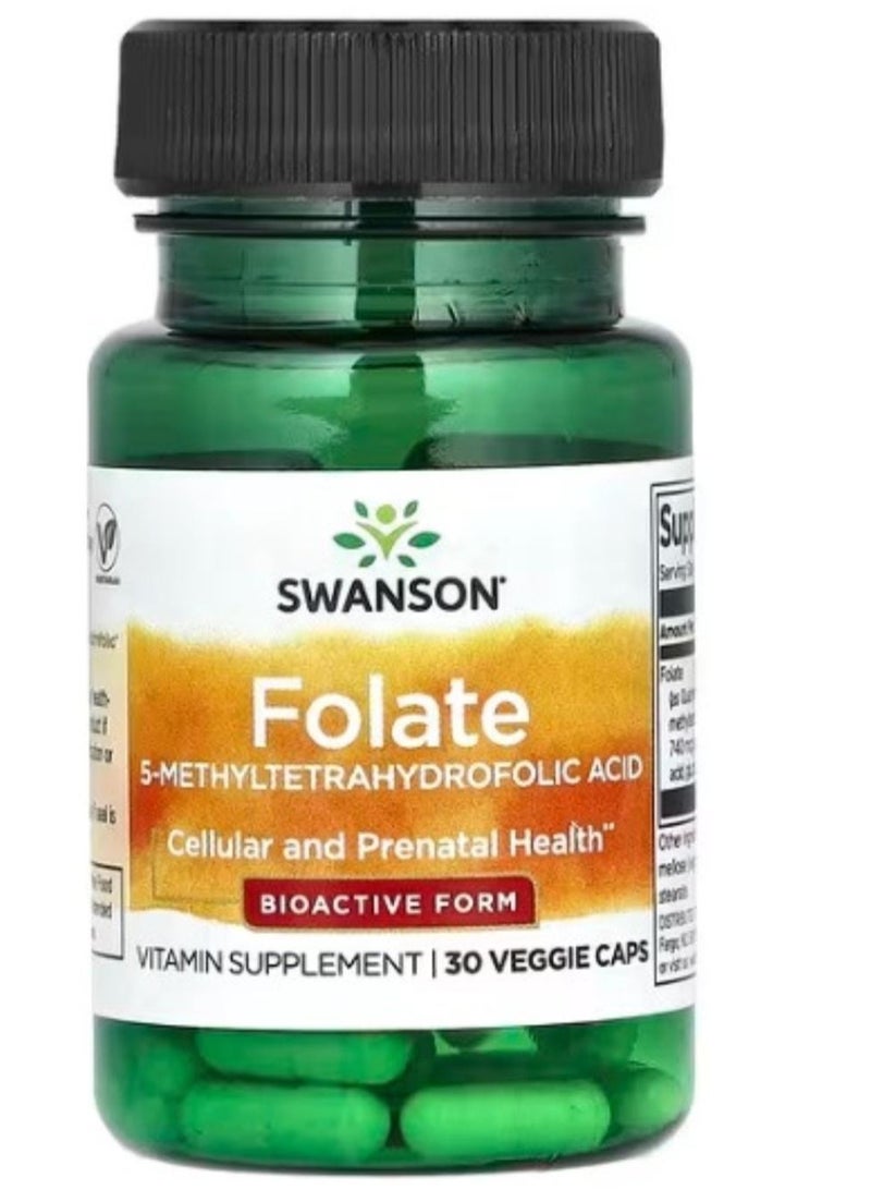 SWANSON Folate 5Methyltetrahydrofolic Acid 30 Veggie Caps