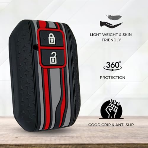 KEYCEPT Tristar Key Cover for Suzuki Swift, Dzire, Ertiga, Grand Vitara, Brezza, Fronx, Jimny, Ignis, Urban Cruiser, Rumion, Hyryder, E-Vitara 2 Button Smart Keywith Keychain. (Type 2, Black) - Image 5