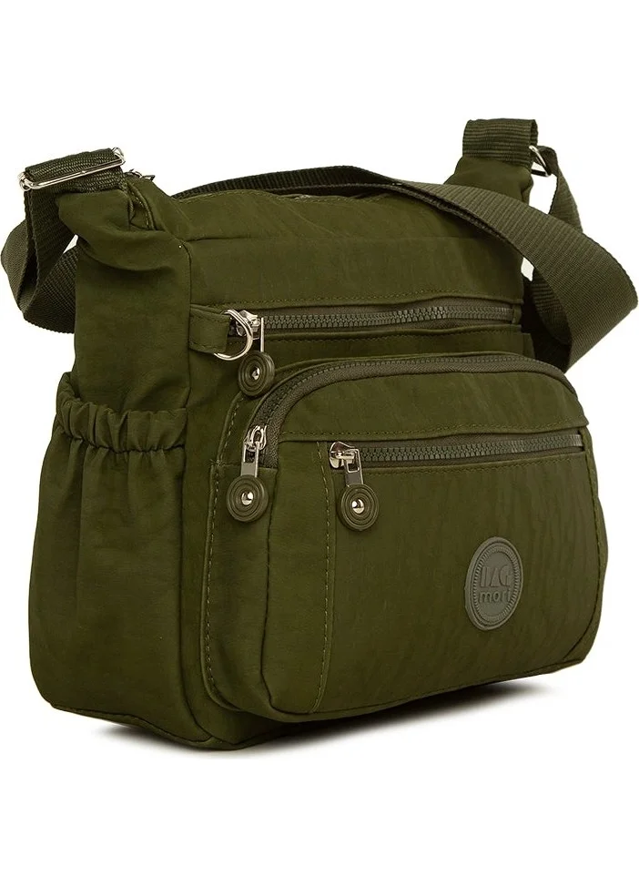 Bagmori Khaki Large Parachute Bag with Multiple Zipper Detail
