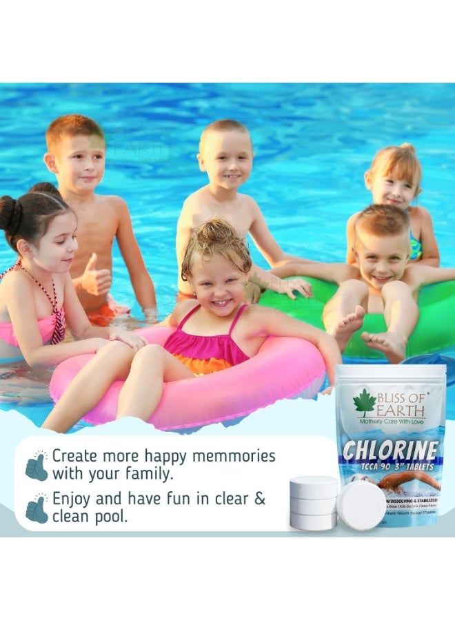 بليس اوف ايرث أقراص الكلور اليابانية للمسابح 3 أحجام تقتل البكتيريا وتمنع نمو الطحالب مطهر للمسابح 5 × 200 جرام - Image 4