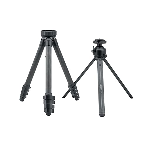 HEIPI Travel Tripod Camera Stand Portable Carbon Fiber Lightweight Tripod 360 Degree Horizontal Panning Vertical Tilting Ball Head Quick-Release Arca-Swiss Mount - W28S (with KF50-Q) - Image 1
