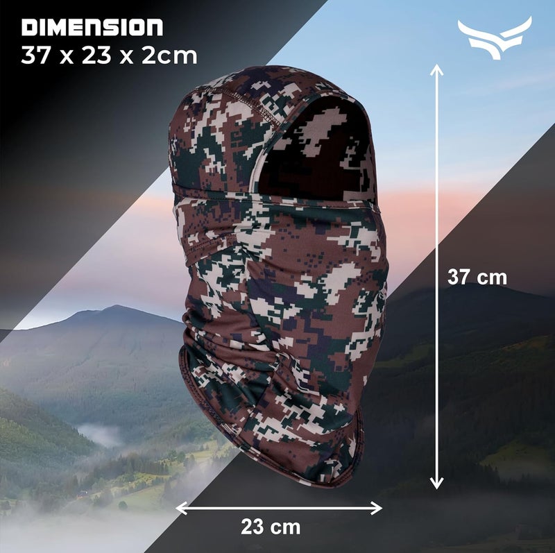 XTRIM Face Mask for Men & Women, Balaclava for Bike Riding, UV Protected Breathable Helmet Liner, Anti-Hair Fall, Sweat Absorbing & Odour Free, Sun & Dust Protection (Camo Green, Cotton) - Image 4