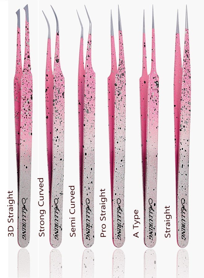 Alluring Ombre Silver Pink with Black Speckles Tweezers - A Type - Image 1