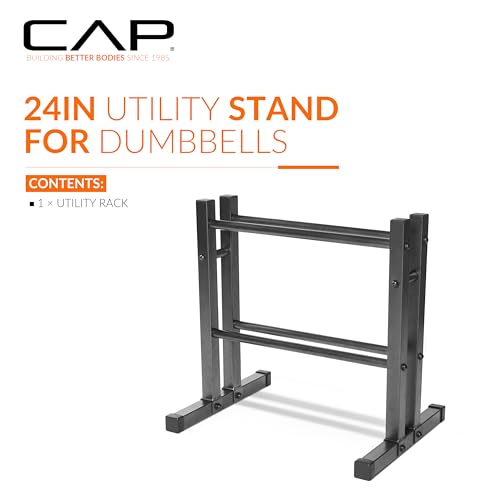 CAP Barbell 24" Dumbbell and Kettlebell Rack – Compact Weight Storage for Home Gym, Holds Dumbbells, Kettlebells & Medicine Balls - Image 2
