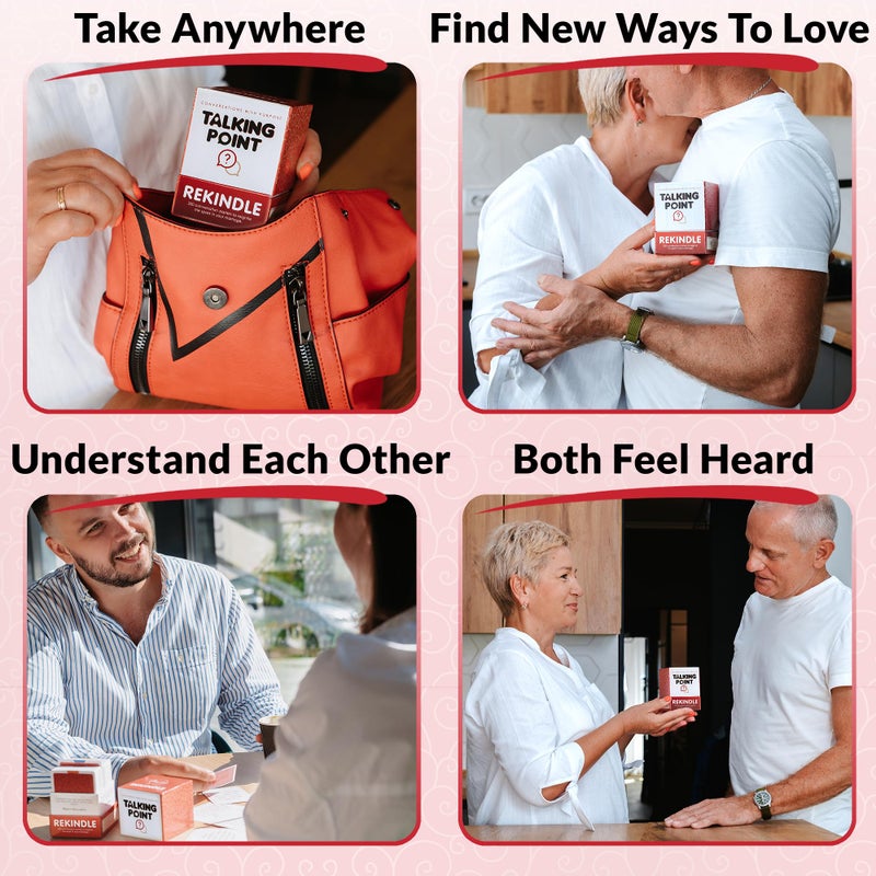 TALKING POINT CARDS 200 Couples Conversation Cards - Rekindle Couples Game for Married Couples - Questions for Long Term Relationships - Fun Topics Build Intimacy & Strong Bonds - Road Trips, Anniversary, Date Night - Image 5