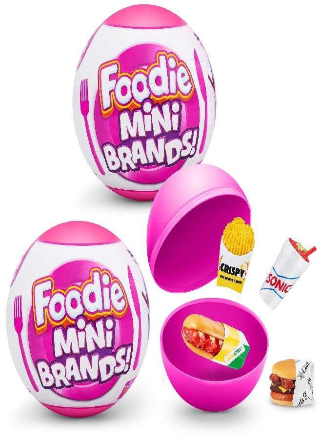 5 Surprise 5 Surprise Foodie Mini Brands (2 Pack) by ZURU, Mystery Capsule Real Miniature Brands Collectibles, Fast Food Toys and Shopping Accessories  - Image 1