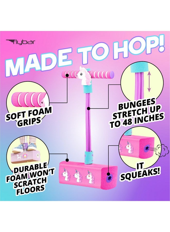 Flybar Flybar My First Foam Pogo Jumper for Kids Fun and Safe Pogo Stick for Toddlers, Durable Foam and Bungee Jumper for Ages 3 and up, Supports up to 250lbs (Unicorn) - Image 2